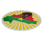 ブルキナファソの地図、国旗と革命拳 カッティングボード (角)