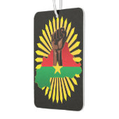 ブルキナファソの地図、国旗と革命拳 カーエアーフレッシュナー (左)