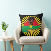 ブルキナファソの地図、国旗と革命拳 クッション (椅子)