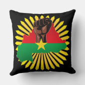 ブルキナファソの地図、国旗と革命拳 クッション (裏面)