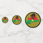 ブルキナファソの地図、国旗と革命拳 コンフェッティ (正面)