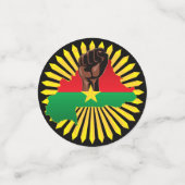 ブルキナファソの地図、国旗と革命拳 コンフェッティ (スモール正面)