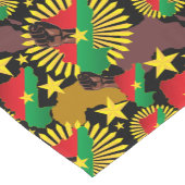 ブルキナファソの地図、国旗と革命拳 ショートテーブルランナー (コーナー)