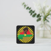 ブルキナファソの地図、国旗と革命拳 スクエア名刺 (スタンド正面)