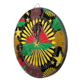 ブルキナファソの地図、国旗と革命拳 ダーツボード (正面右)