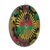 ブルキナファソの地図、国旗と革命拳 ダーツボード (正面左)