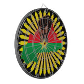 ブルキナファソの地図、国旗と革命拳 ダーツボード (正面左)