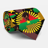 ブルキナファソの地図、国旗と革命拳 ネクタイ (ロール)