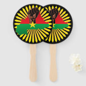 ブルキナファソの地図、国旗と革命拳 ハンドファン (正面&裏面)