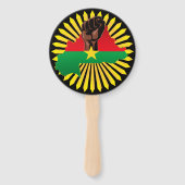 ブルキナファソの地図、国旗と革命拳 ハンドファン (正面)