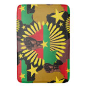 ブルキナファソの地図、国旗と革命拳 バスマット (正面縦)