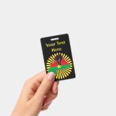 ブルキナファソの地図、国旗と革命拳 バッジ (手持ち)