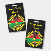 ブルキナファソの地図、国旗と革命拳 バッジ (正面＆裏面)