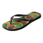 ブルキナファソの地図、国旗と革命拳 ビーチサンダル (アングル)