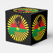 ブルキナファソの地図、国旗と革命拳 フェイバーボックス (裏面サイド)