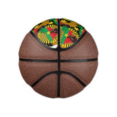 ブルキナファソの地図、国旗と革命拳 ミニバスケットボール (右)