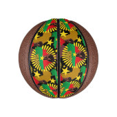 ブルキナファソの地図、国旗と革命拳 ミニバスケットボール (縦)