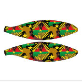 ブルキナファソの地図、国旗と革命拳 ミニバスケットボール (パネル)