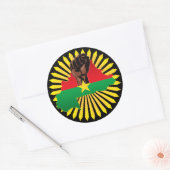 ブルキナファソの地図、国旗と革命拳 ラウンドシール (封筒)