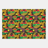 ブルキナファソの地図、国旗と革命拳 ラッピングペーパーシート (正面3)