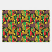 ブルキナファソの地図、国旗と革命拳 ラッピングペーパーシート (正面2)