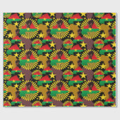 ブルキナファソの地図、国旗と革命拳 ラッピングペーパー (フラット)