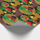 ブルキナファソの地図、国旗と革命拳 ラッピングペーパー (角)