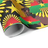 ブルキナファソの地図、国旗と革命拳 ラッピングペーパー (ロールコーナー)