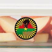 ブルキナファソの地図、国旗と革命拳 ラベル (貼付)