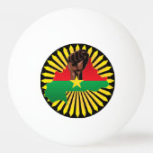 ブルキナファソの地図、国旗と革命拳 卓球ボール (裏面)