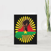 ブルキナファソの地図、国旗と革命拳 招待状 (正面)