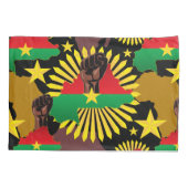 ブルキナファソの地図、国旗と革命拳 枕カバー (裏面)