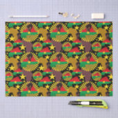 ブルキナファソの地図、国旗と革命拳 薄葉紙 (クラフト)