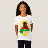 ブルキナファソの地図、国旗と革命拳 Tシャツ (正面フル)