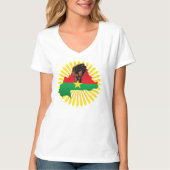 ブルキナファソの地図、国旗と革命拳 Tシャツ (正面)