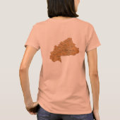 ブルキナファソの旗と地図のTシャツ Tシャツ (裏面)