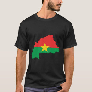ブルキナファソの旗の地図 Tシャツ