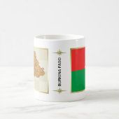 ブルキナファソの旗 + 地図のマグ コーヒーマグカップ (中央)