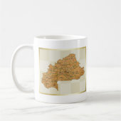 ブルキナファソの旗 + 地図のマグ コーヒーマグカップ (左)