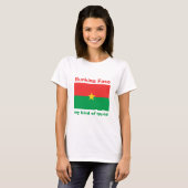 ブルキナファソの旗+地図+テキストTシャツ Tシャツ (正面フル)