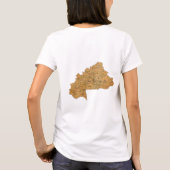 ブルキナファソの旗+地図+テキストTシャツ Tシャツ (裏面)