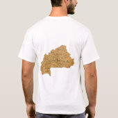 ブルキナファソの旗+地図+テキストTシャツ Tシャツ (裏面)
