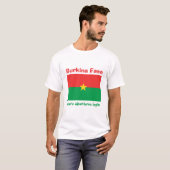 ブルキナファソの旗+地図+テキストTシャツ Tシャツ (正面フル)