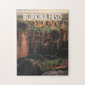ブルキナファソイラストレーショントラベルアートヴィンテージ ジグソーパズル (縦)