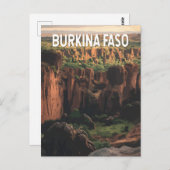 ブルキナファソイラストレーショントラベルアートヴィンテージ ポストカード (正面/裏面)