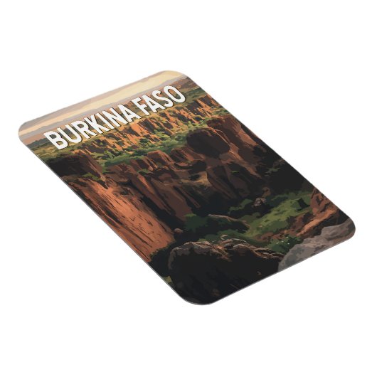 ブルキナファソイラストレーショントラベルアートヴィンテージ マグネット (右側)