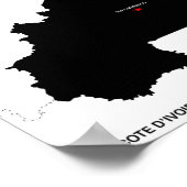 ブルキナファソ国の政治地図国旗 ポスター (角)