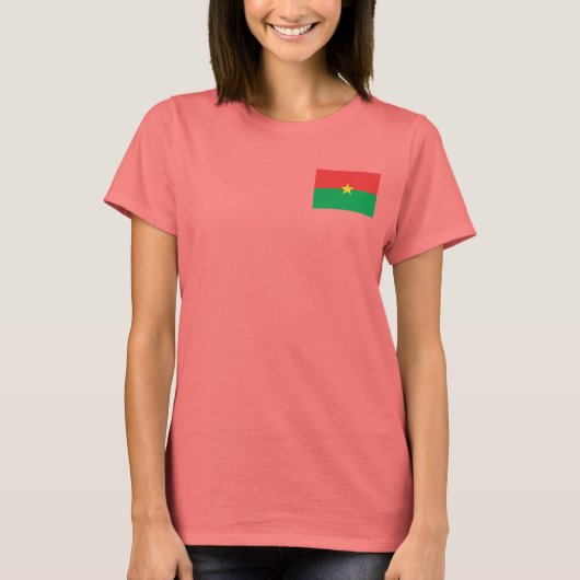 ブルキナファソ国旗と地図dk Tシャツ (正面)