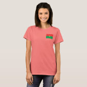ブルキナファソ国旗と地図dk Tシャツ (正面フル)