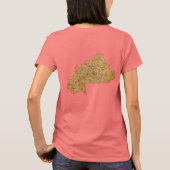 ブルキナファソ国旗と地図dk Tシャツ (裏面)